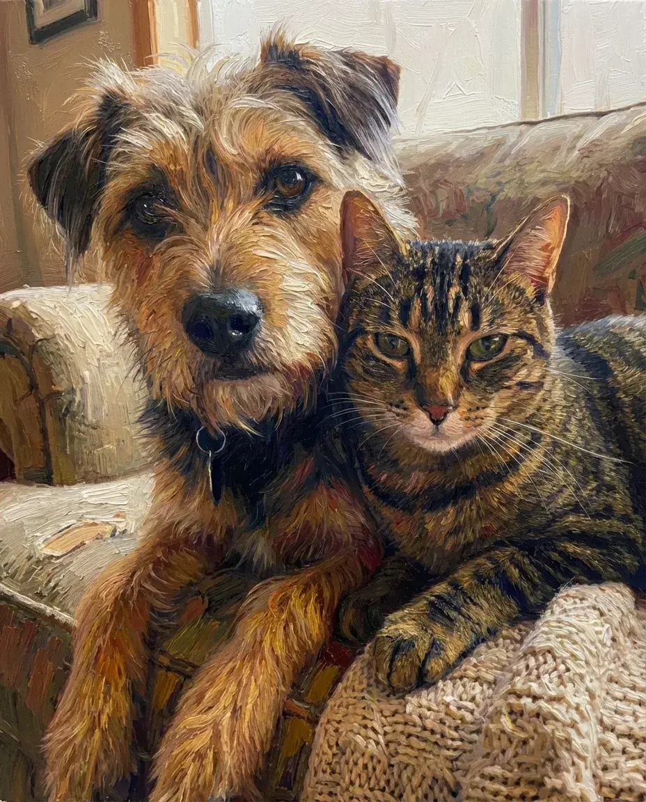 Pet portrait style example