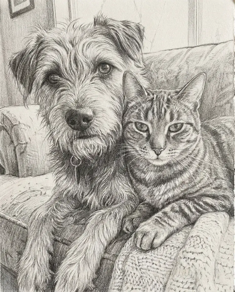 Pet portrait style example
