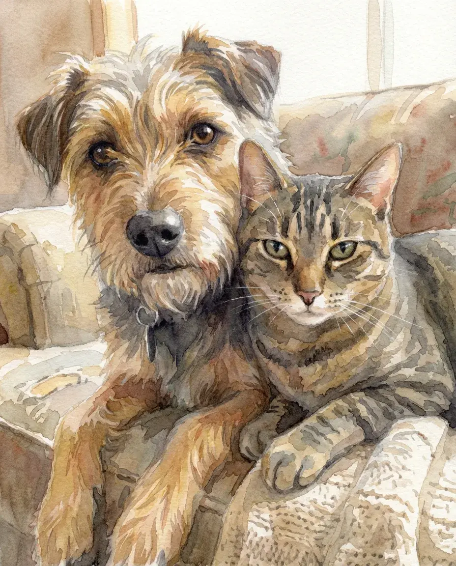 Pet portrait style example